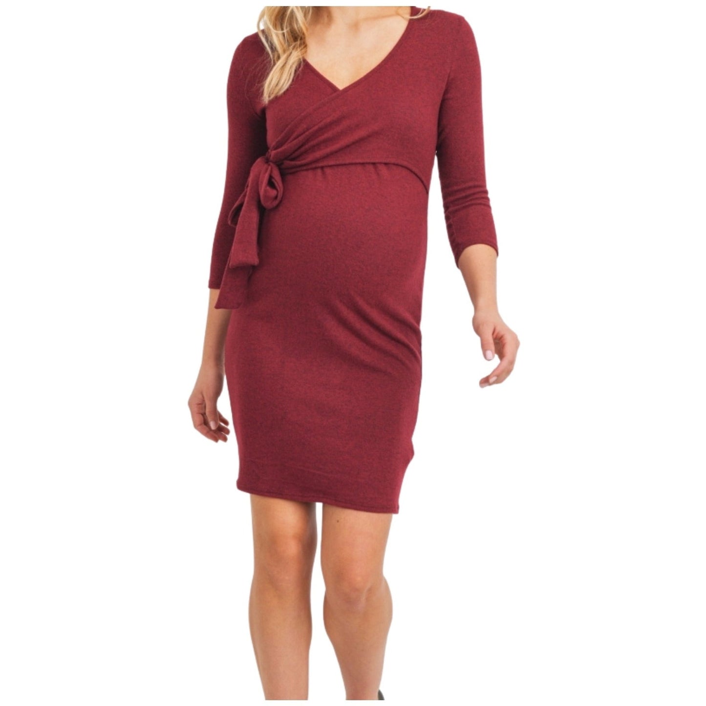 Brushed Hacci Maternity and Nursing Dress