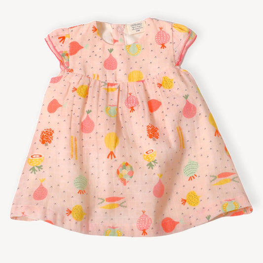 Veggie Baby Cap Sleeve Muslin Dress Bloomer (Organic Muslin)