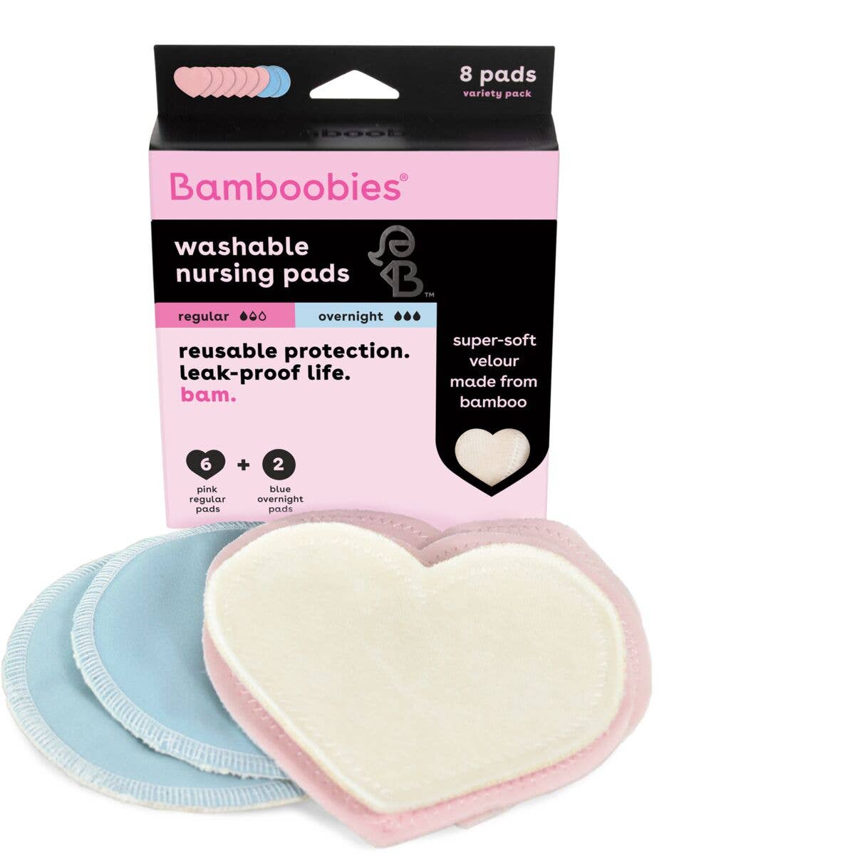 Bamboobies Nursing Pads Regular & Overnight - 4 pairs