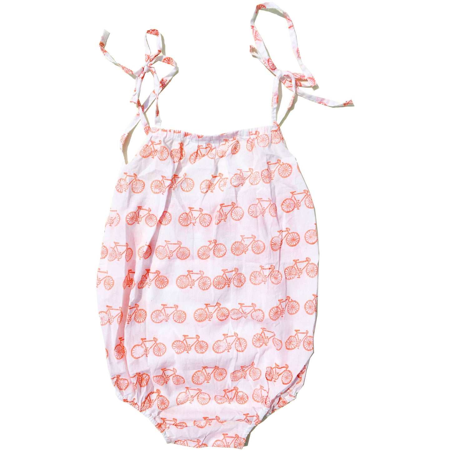 Cotton Strappy Bubble Romper | Bicycles