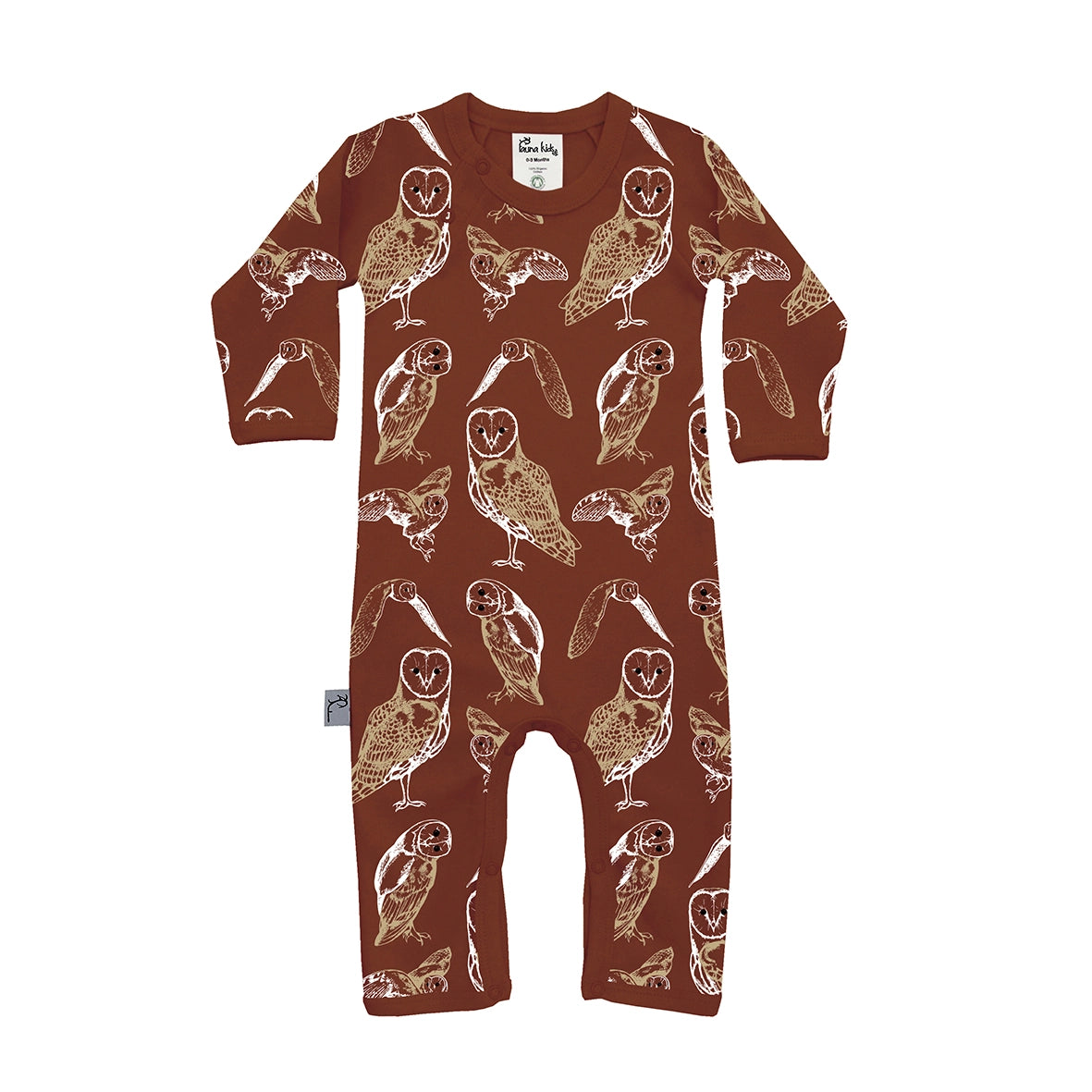 Organic Cotton Longsleeve Romper | Owl