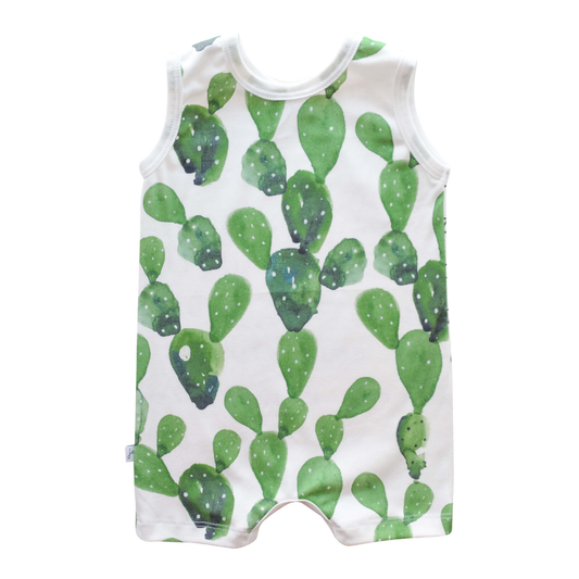 Organic Tank Romper - Cactus
