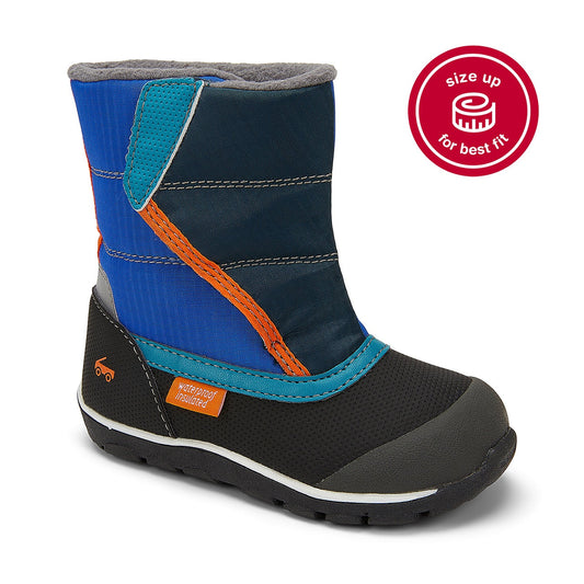 See Kai Run Blake Waterproof Insulated Snow Boot | Navy Blue Mix