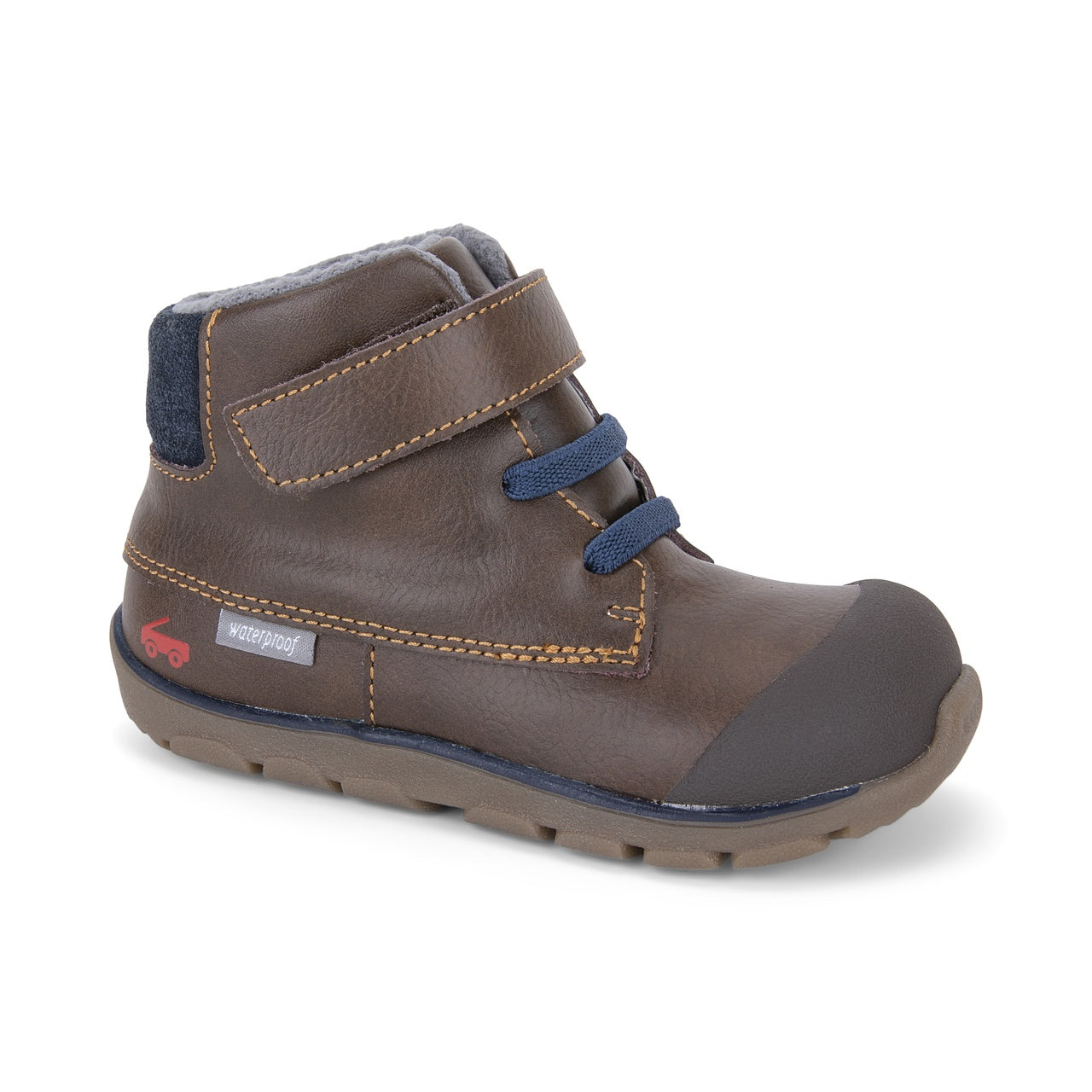 See Kai Run Lennon WP Hightop | Brown Leather