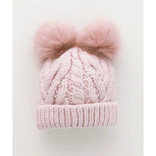 Baby and Toddler Fluffer Beanie Hat | Blush Pink
