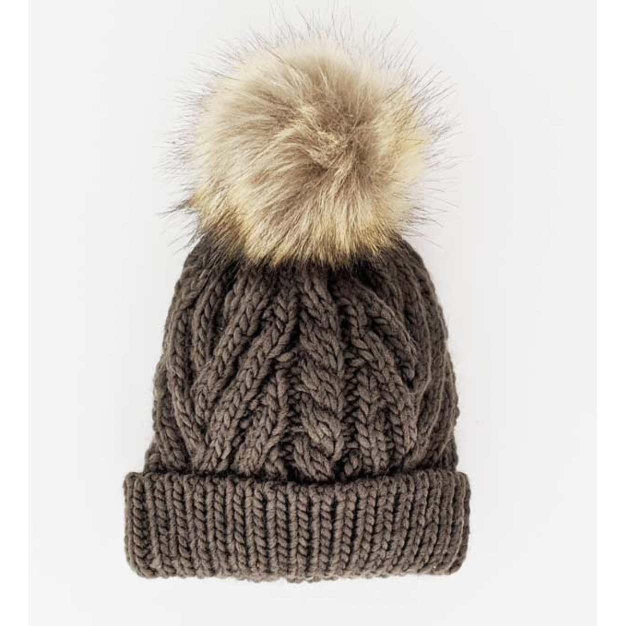 Cable Knit Baby and Toddler PomPom Beanie Hat | Loden Green