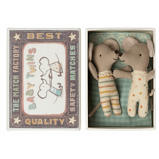 Maileg Baby Twin Mice in a Matchbox