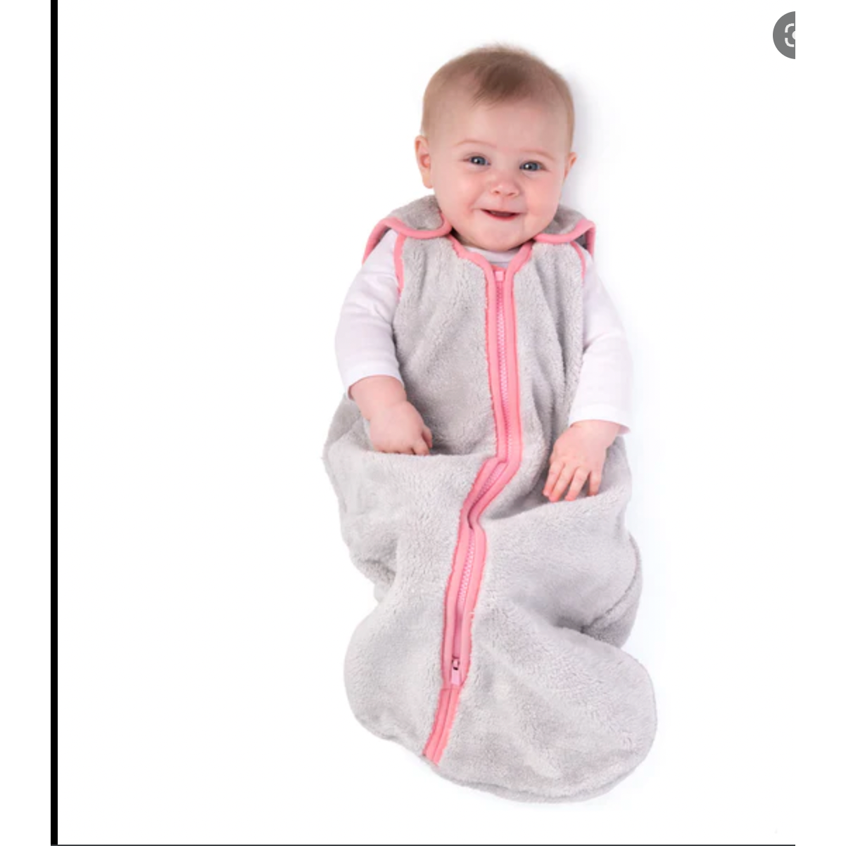 Sleep Nest Teddy Winter Weight Sleep Sack | Gray and Bubblegum