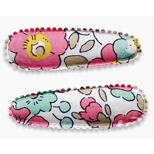 Cotton Covered Hair Clips | Poppy