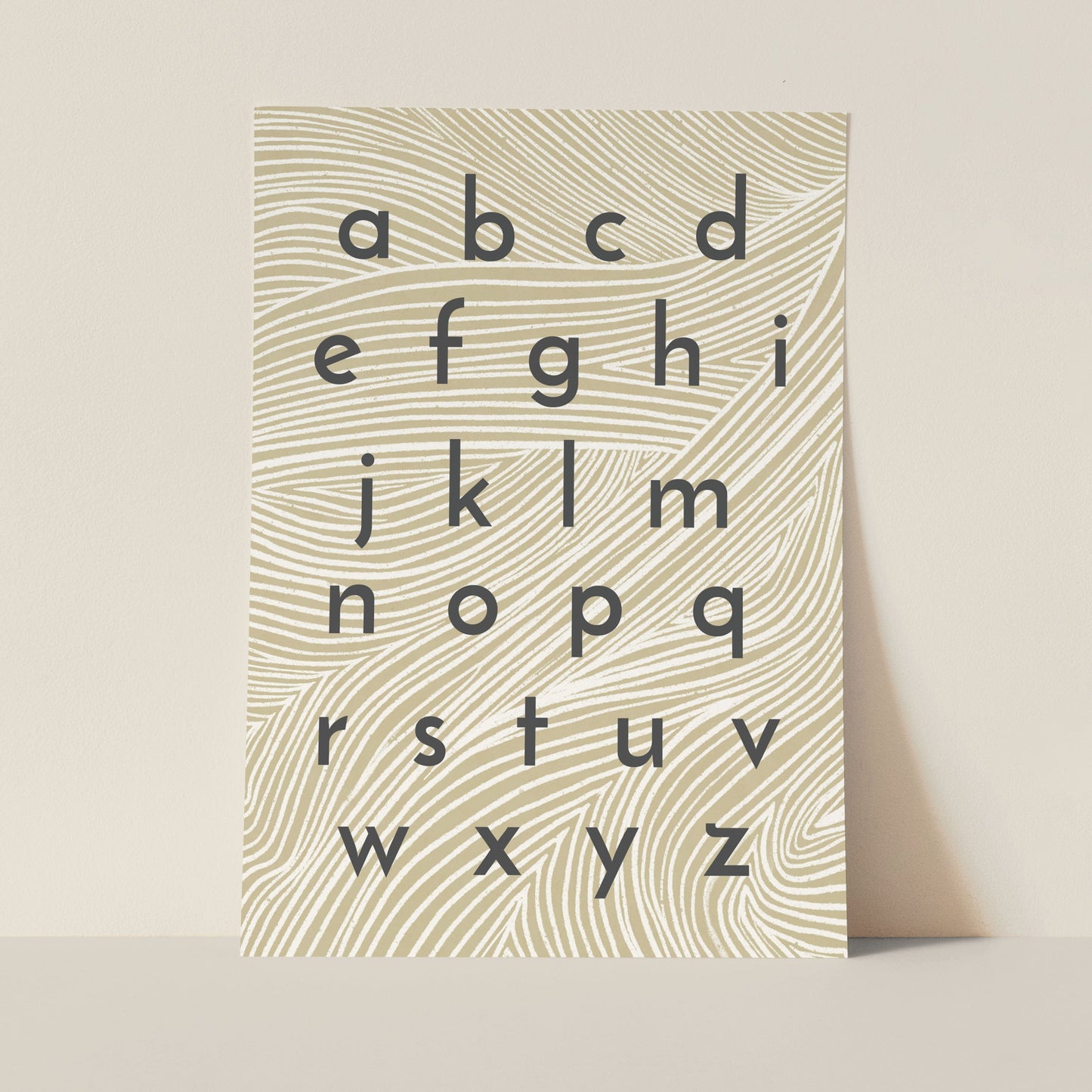 Illustration Art Print + Bamboo Hanger | Woodcut Alphabet