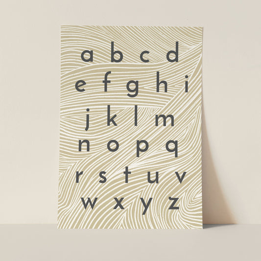Illustration Art Print + Bamboo Hanger | Woodcut Alphabet