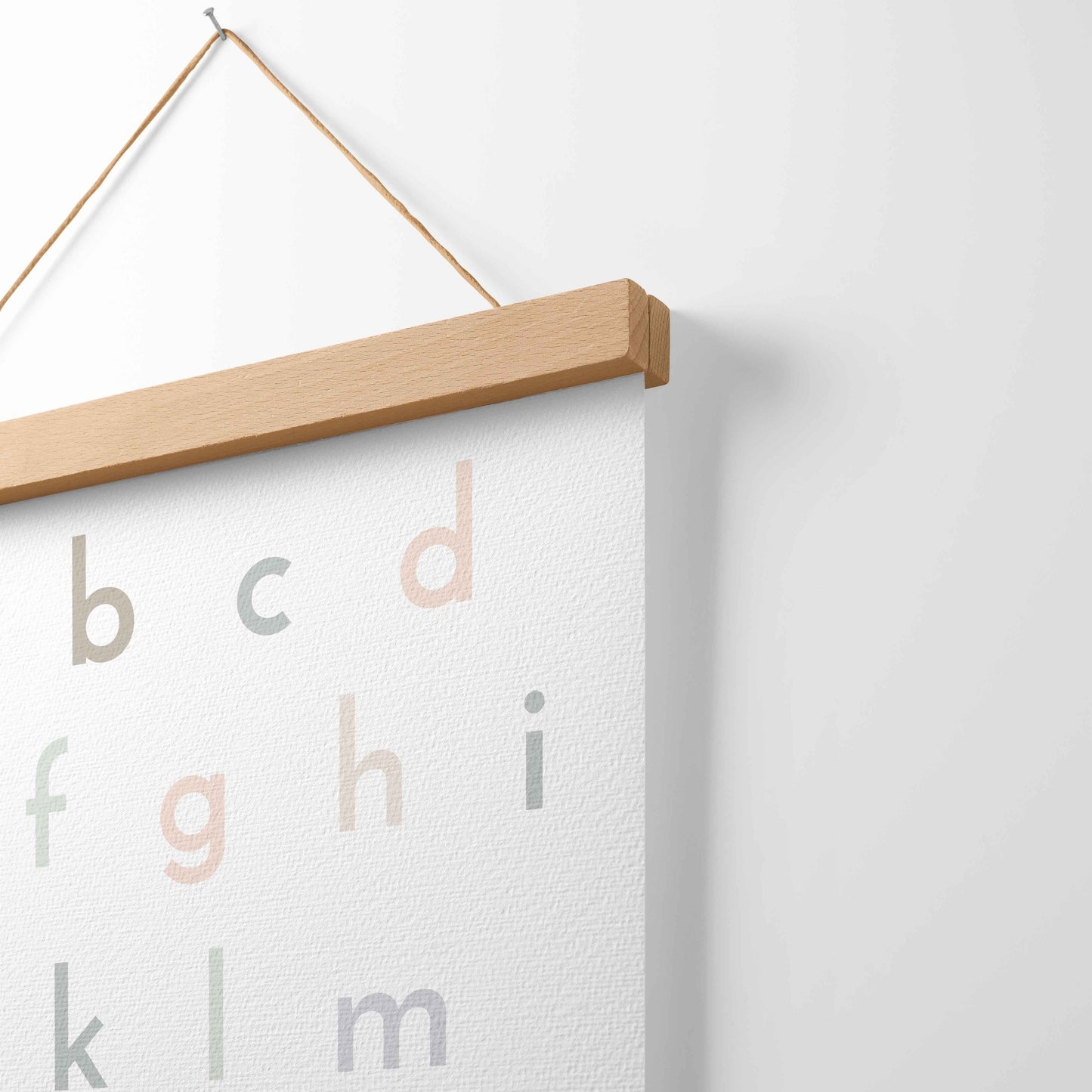 Illustration Art Print + Bamboo Hanger | Minimalist Alphabet