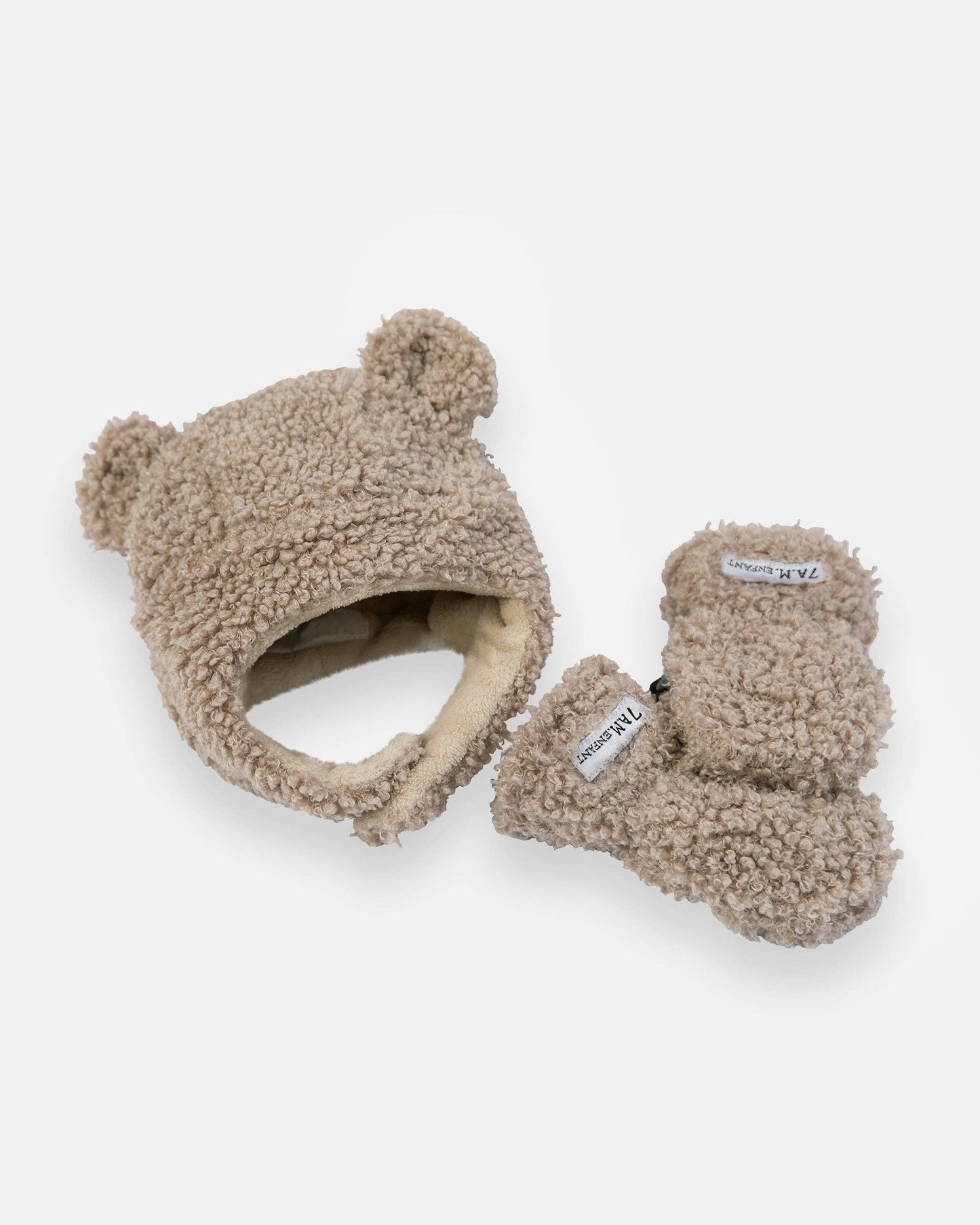 Cub Set | Teddy Hat & Mittens in Oatmeal