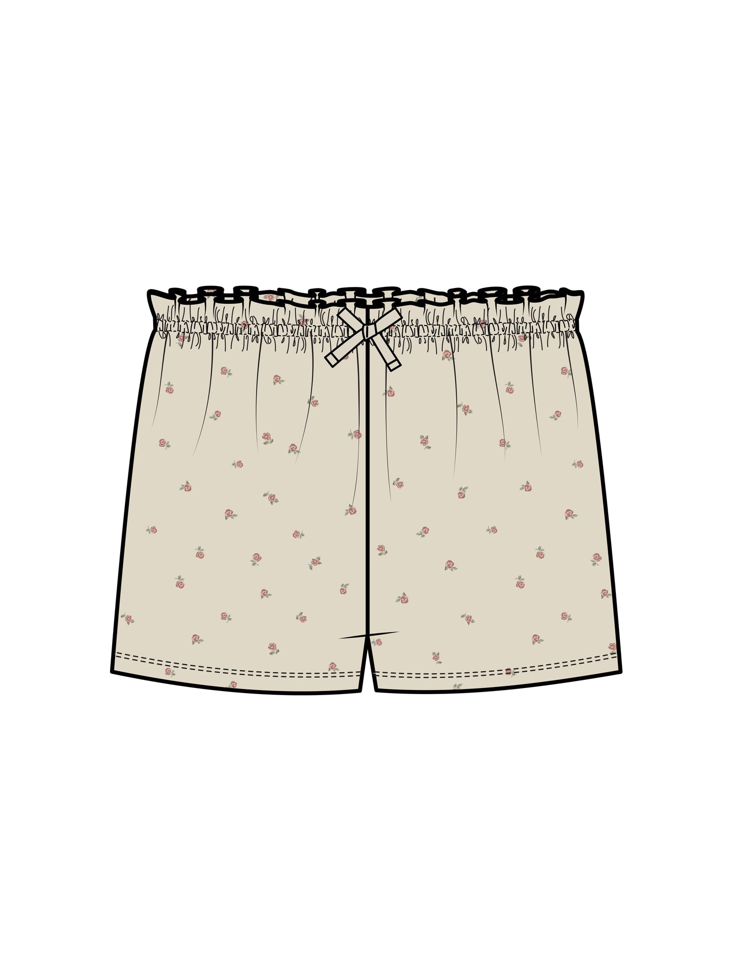 Organic Kids Fay Ruffle Waist Short | Rosa Floral