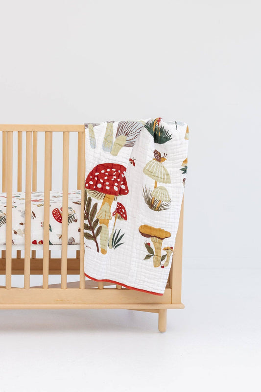 Muslin Reversible Quilt | Mushroom