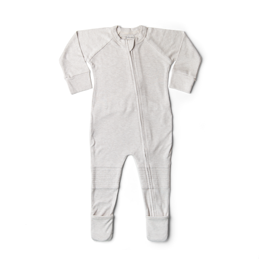 Viscose Bamboo + Organic Cotton Zipper Jumpsuit - Storm Gray