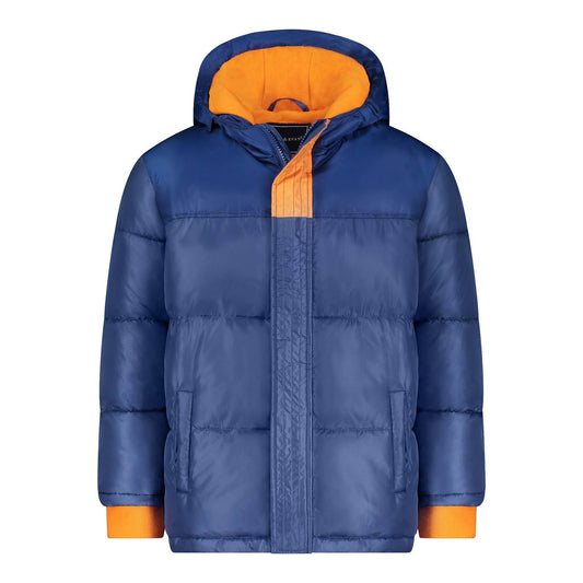 Nordic Coat With Detachable Faux Hood | Navy