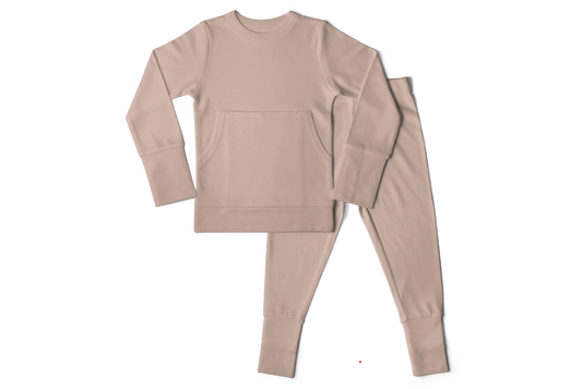 Viscose Bamboo + Organic Cotton Kids Jogger Set | Rose