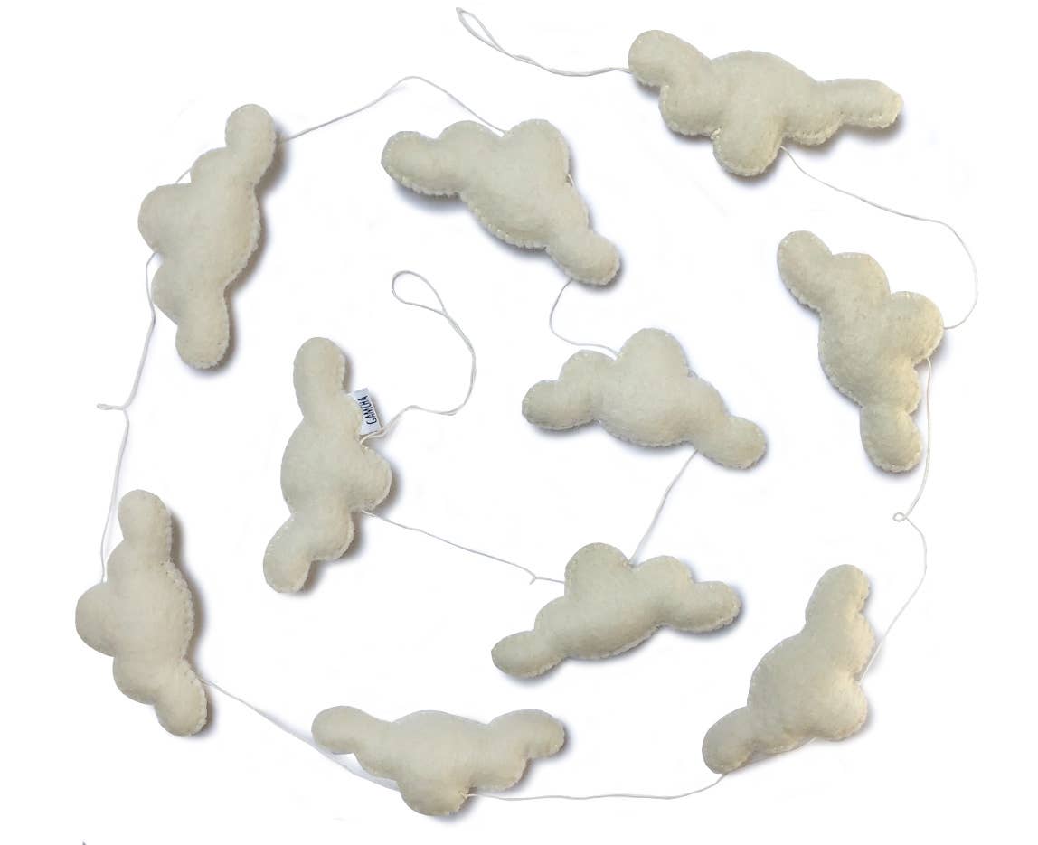 Garland, Clouds, White