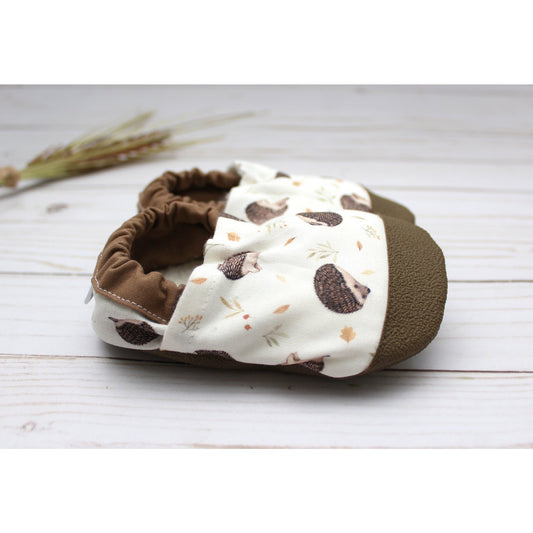 Cotton Non Skid Infant and Toddler Scooter Booties | Hedgehogs
