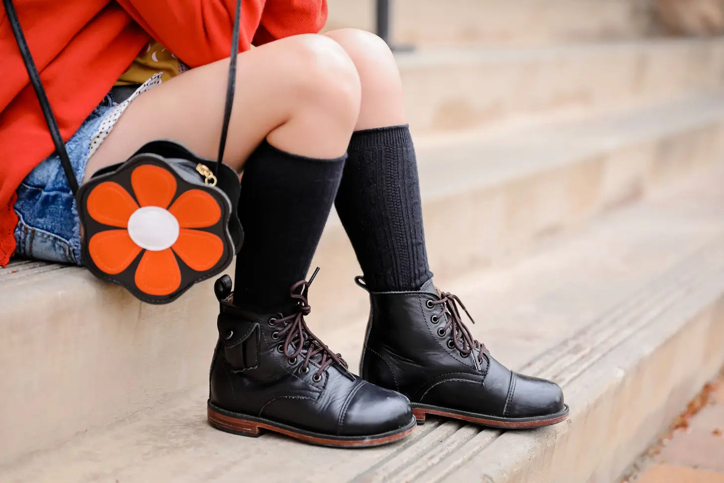 Cable Knit Knee High Socks | Black