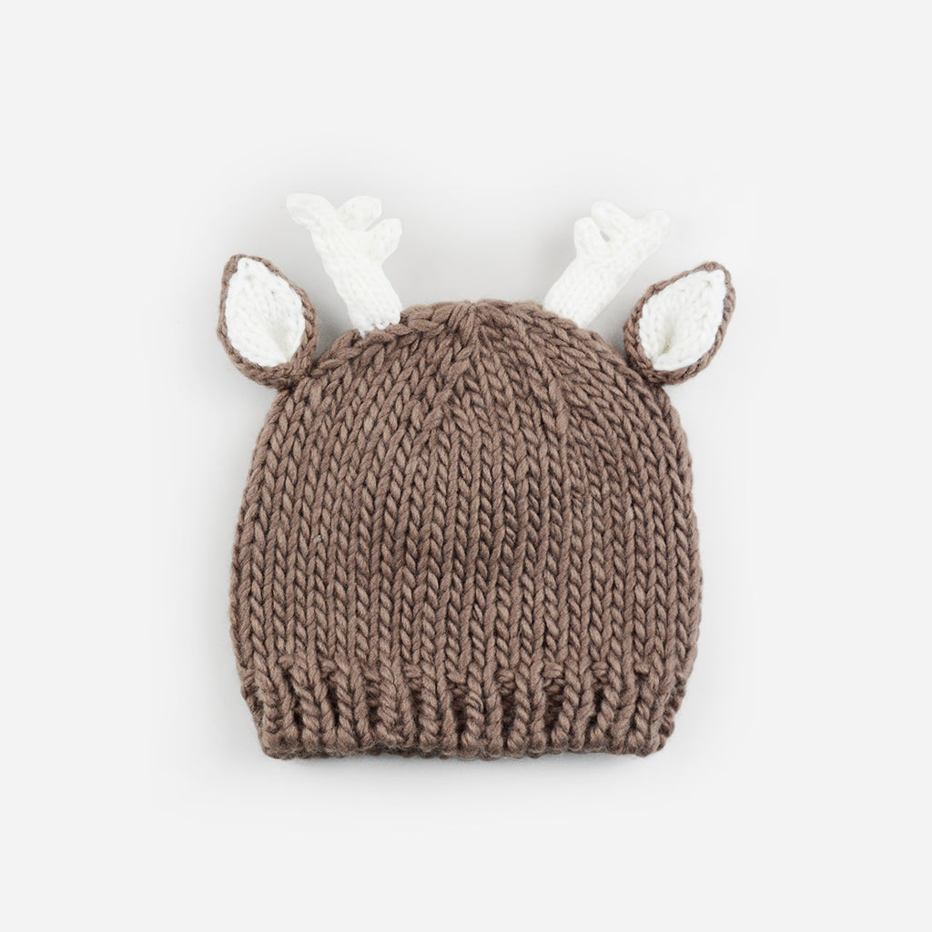 Hand-Knit Animal Hats | Deer with Antlers