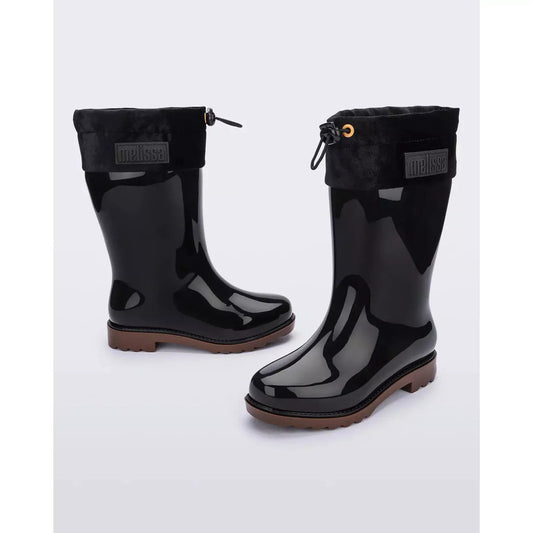 Mini Melissa Rain Boot | Black/Caramel