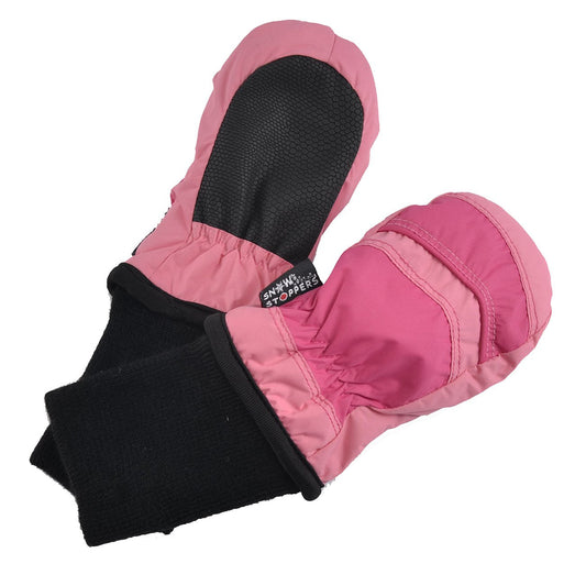 Snow Stoppers Waterproof Mitten with Extended Cuff | Coral Pink/Fuchsia Stripe