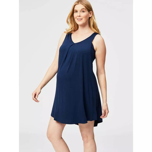 Maternity and Nursing Swing Style Dress | Navy