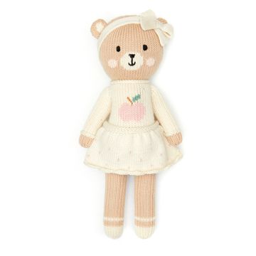 Emma the bear with apple - natural / pink