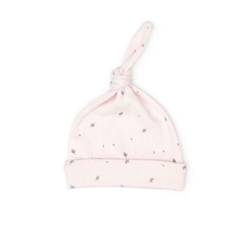 Pointelle knot hat-Orchid ice little flowers