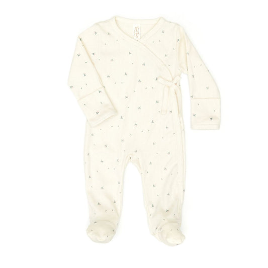 Milan Footie-White swan little flowers