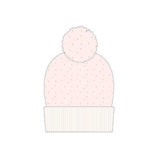 Pompom Hat- Rose Confetti & Cameo