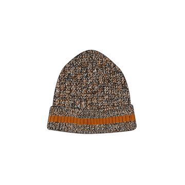 Knitted Beanie-Navy & Tobacco & natural marl