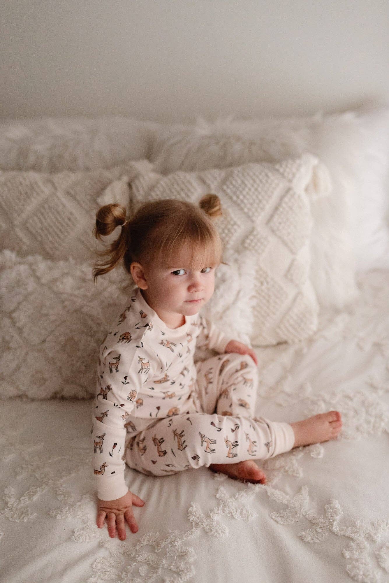 Kids' Organic L/Sleeve PJ Set in Doe-a-Deer