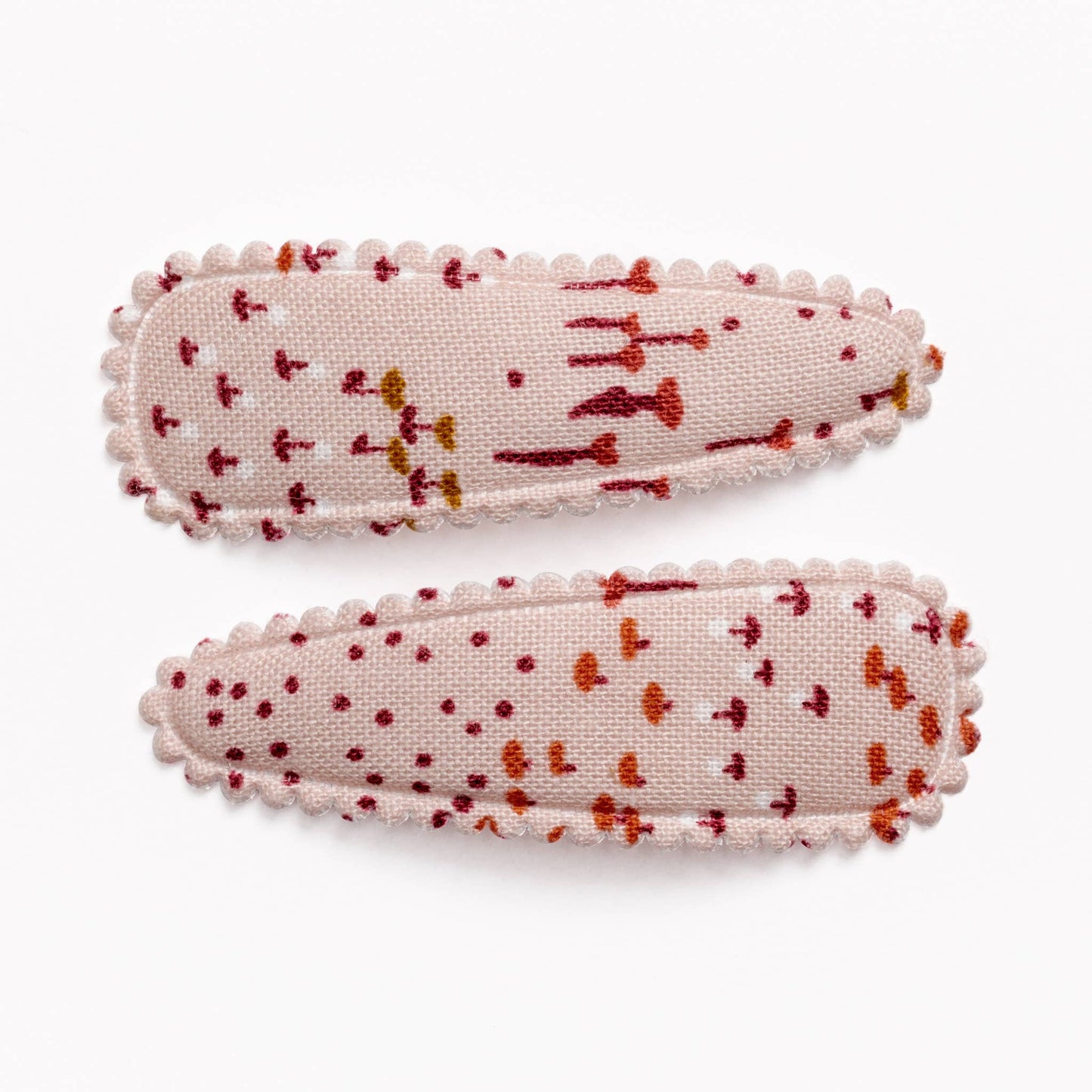 Sloan Pink & Maroon Floral Fabric Hair Clips