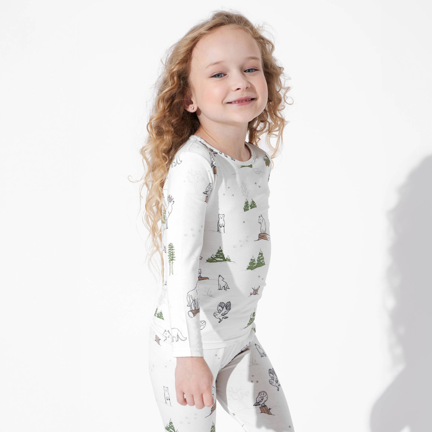 Christmas Winter Forest Animals Kids Bamboo Pajamas