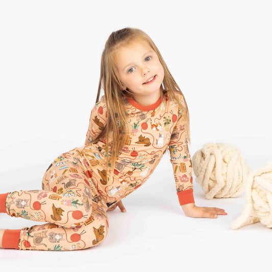 Cats Meow Pets Kids Bamboo Pajamas Toddler Sleep Set