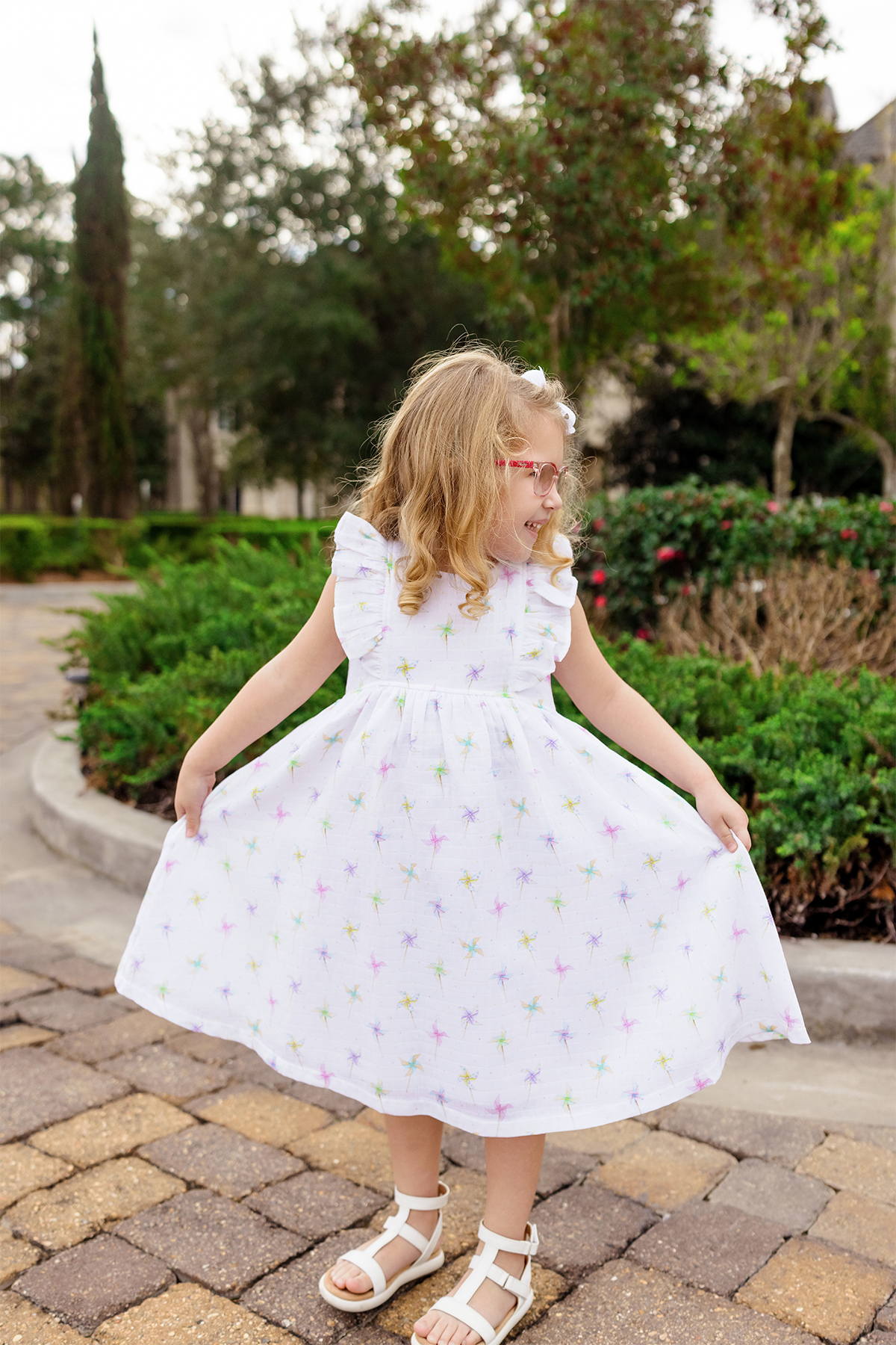Pinwheel Party Organic Muslin Dress for Kids