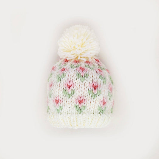 Bitty Blooms White Beanie Hat Baby & Kids