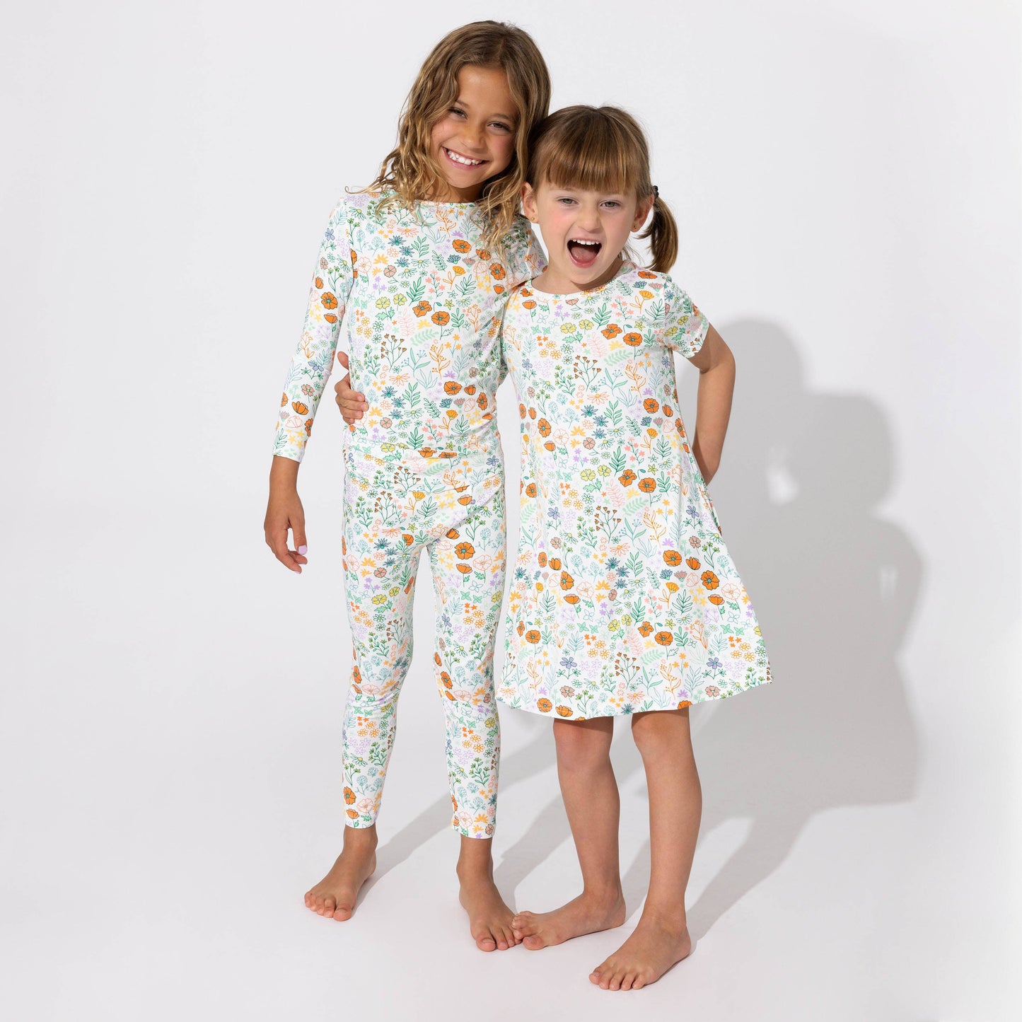 Summer Floral Bamboo Kids Pajamas