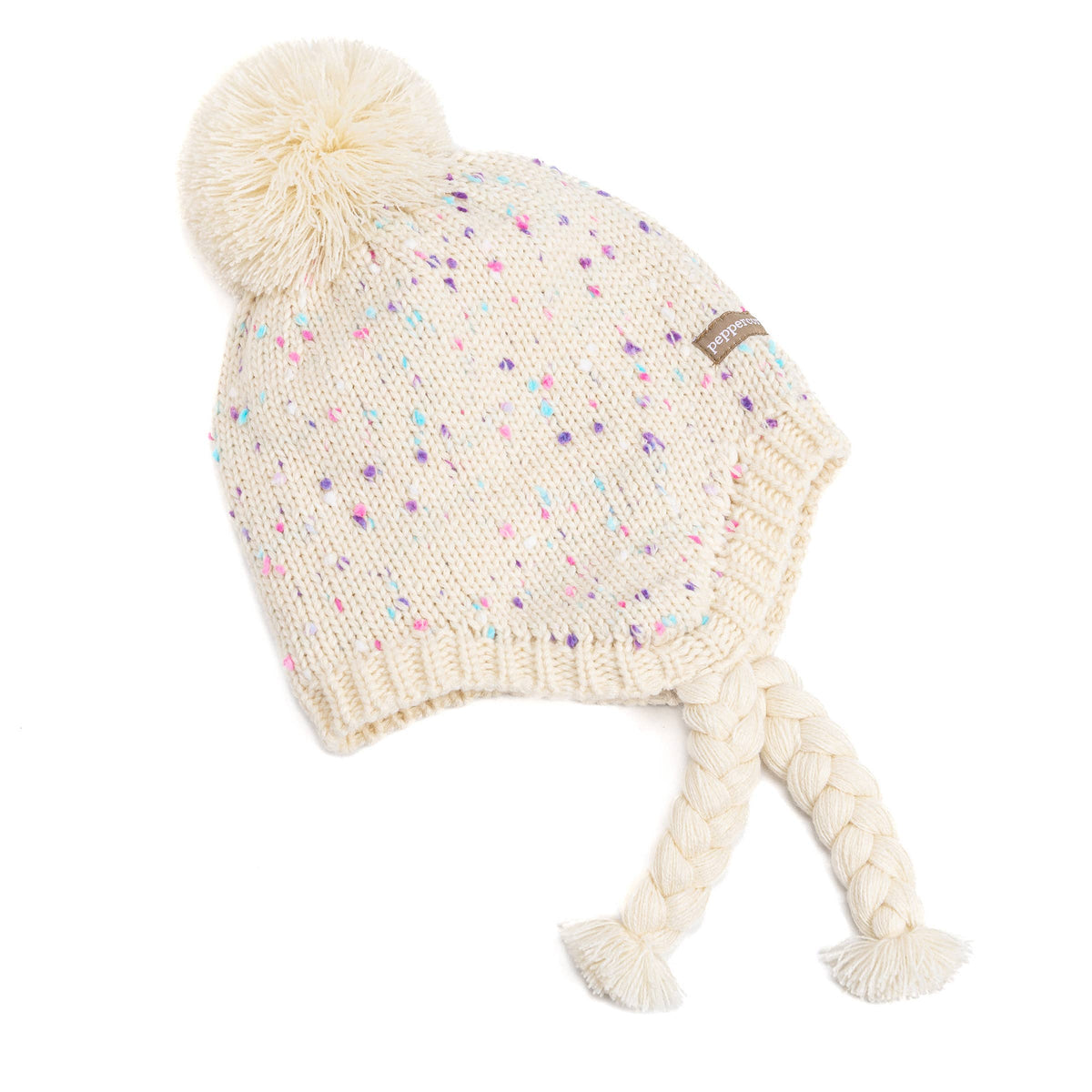 Girls Specked Earflap Winter Hat with Braids - Ages (1-12 Y)