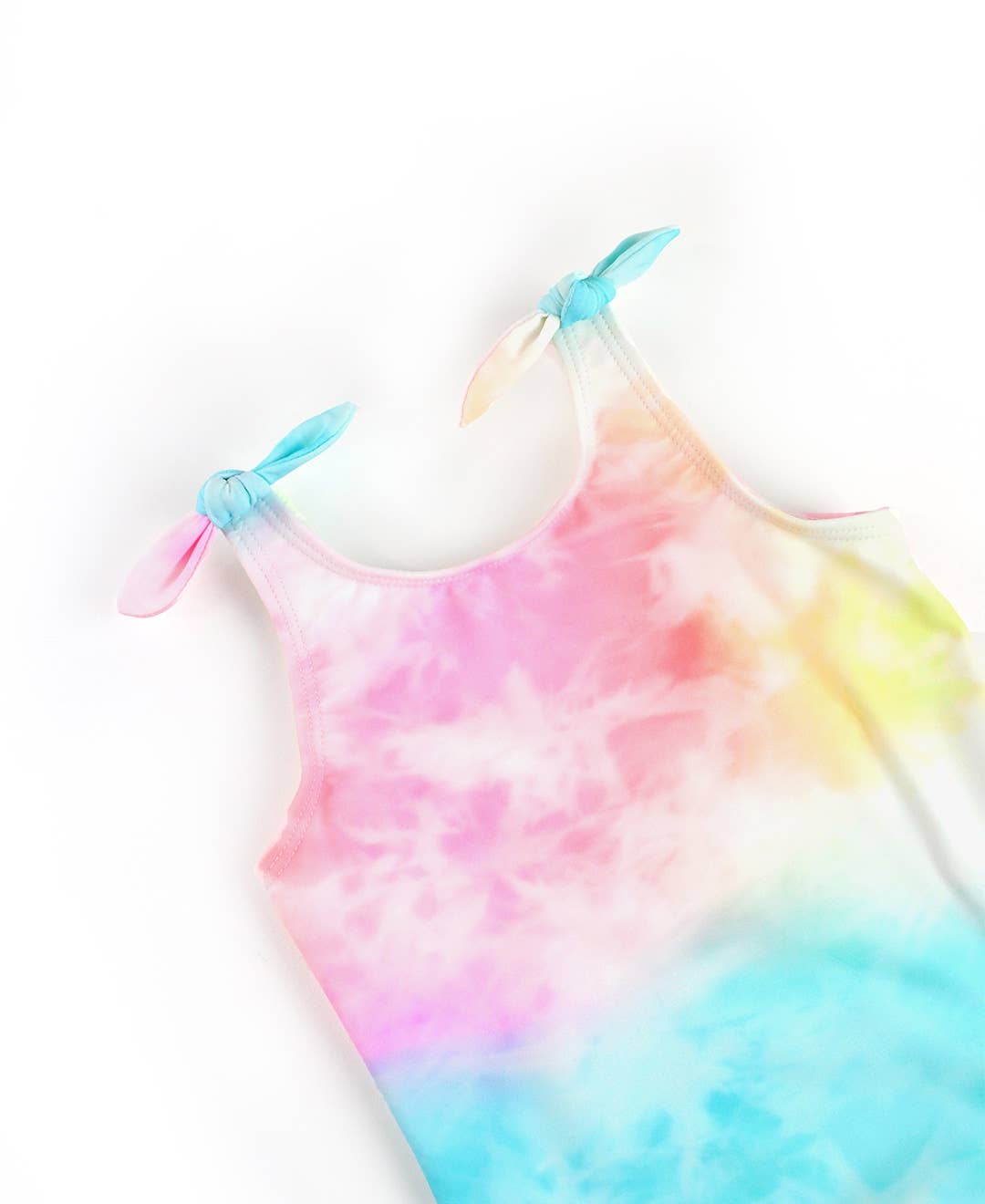 Girls Rainbow Tie Dye Tie Shoulder One Piece