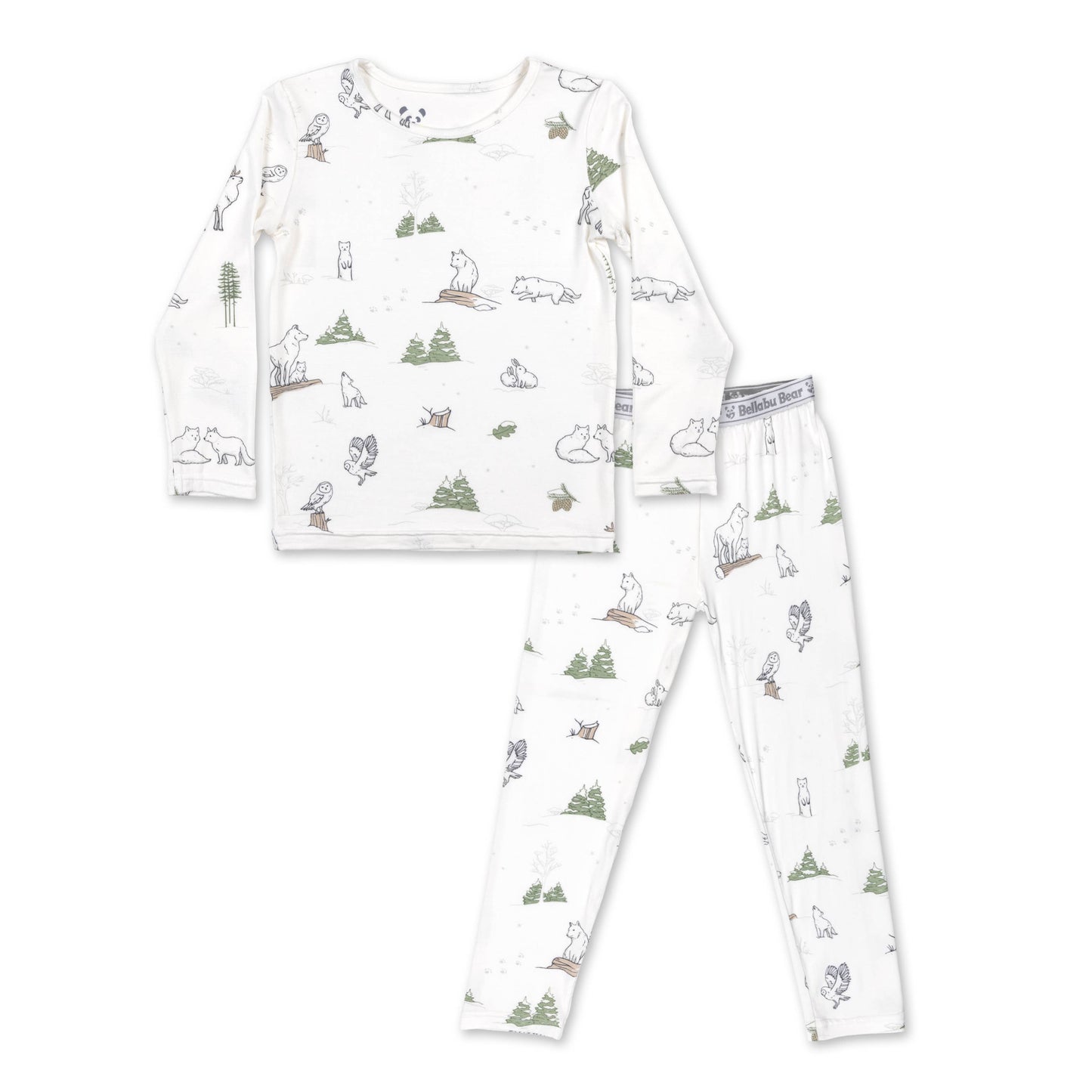 Christmas Winter Forest Animals Kids Bamboo Pajamas