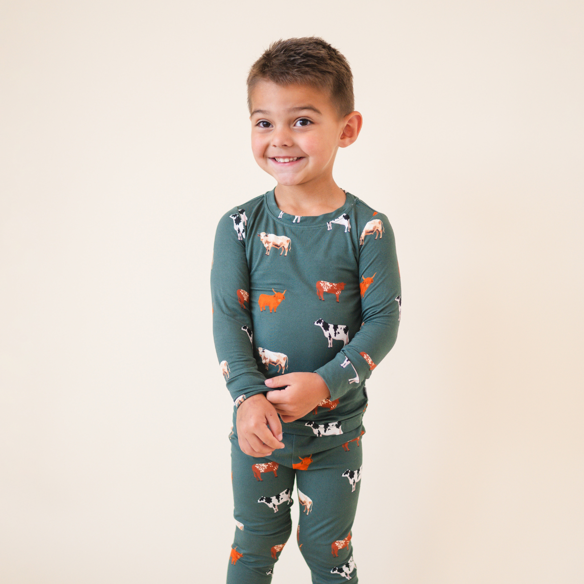 Bamboo 2-Piece Toddler Pajama Set | Green Cow