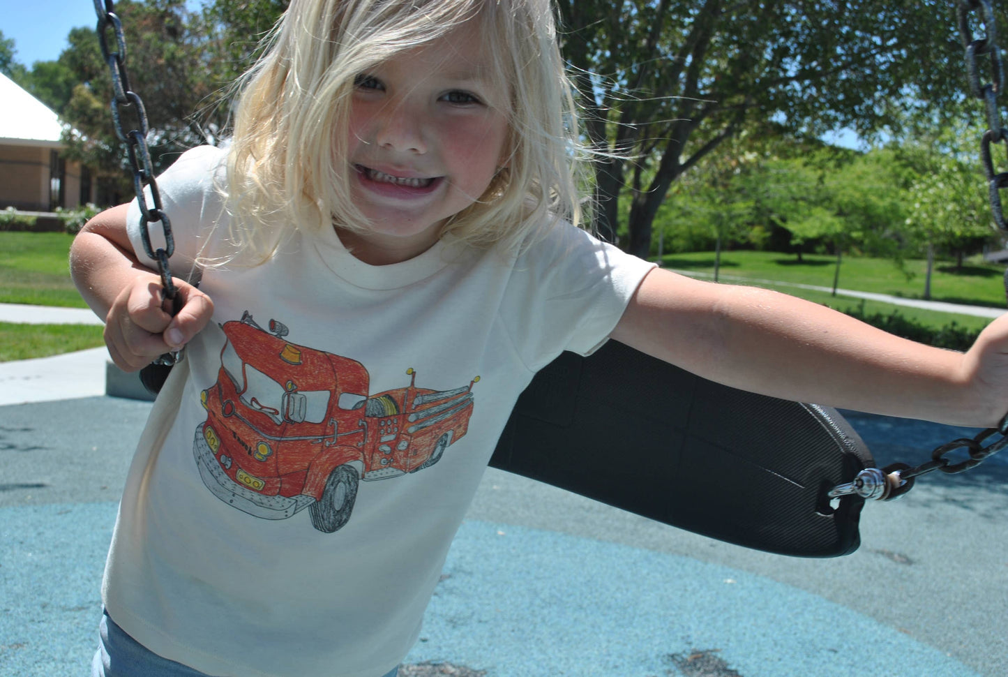 Fire Truck - Kids Organic Tee/Long Sleeve: 6 Years / Tee