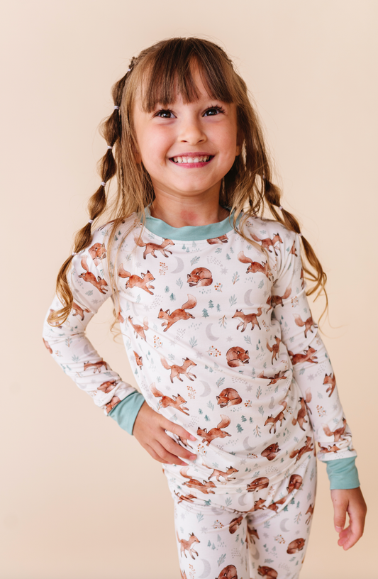 Kids Bamboo Pajamas - Bamboo Clothing- Moonlit Fox