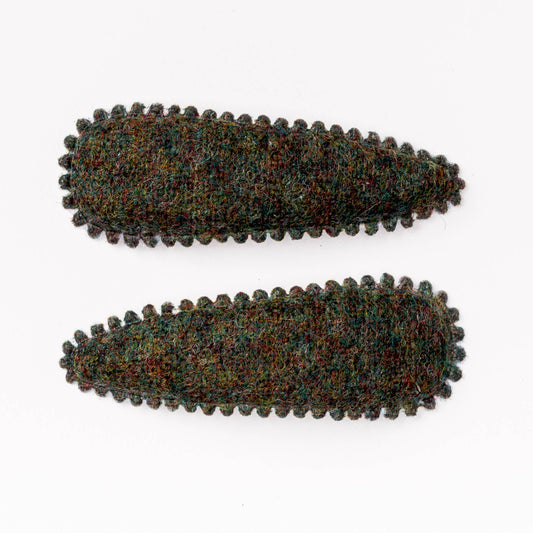 Aspen Green Pendleton Fabric Hair Clips