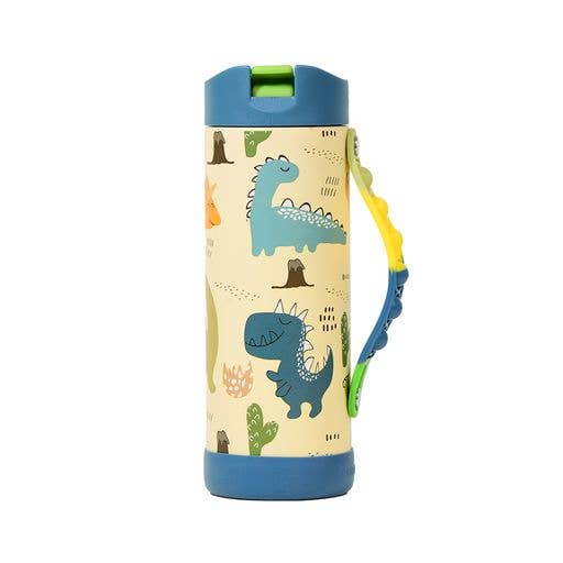 Fidget Strap Kids Stainless Bottle 14oz Dinosaur