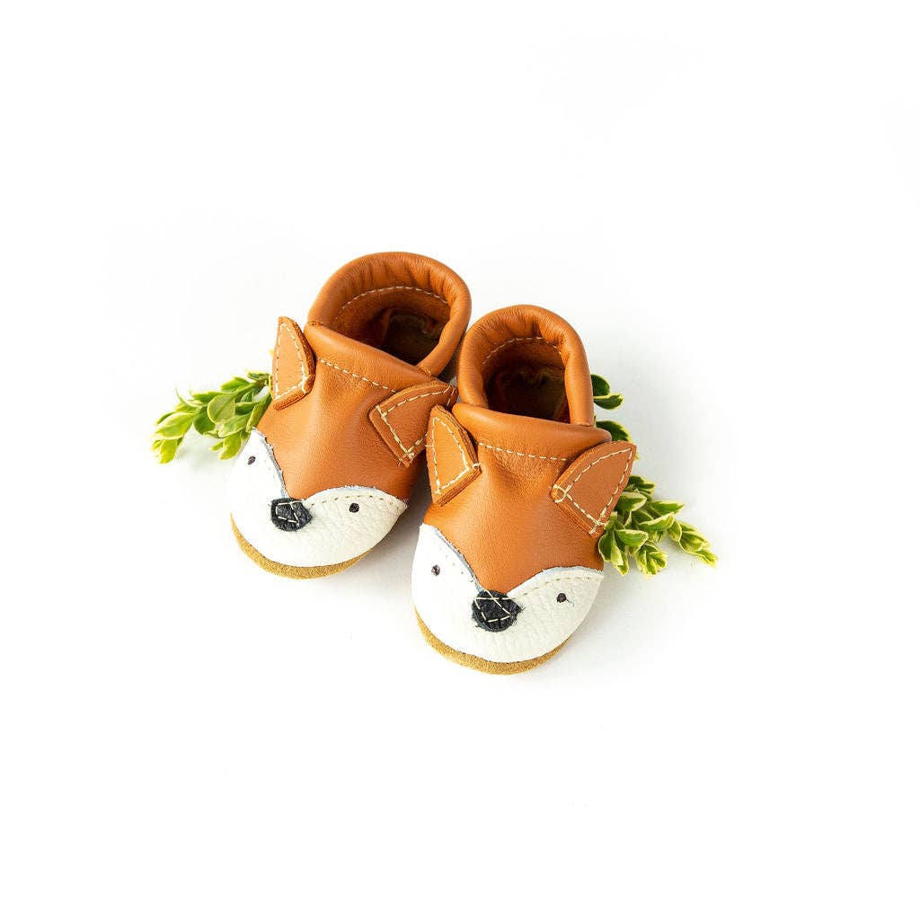 Papaya Fox// Cute Critters Leather Shoes Baby and Toddler